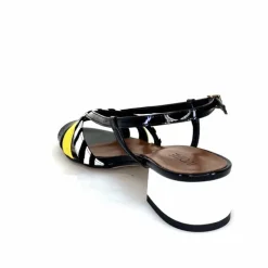 Sandales<Ivoire0352 Sandales Ivoire K234 Jenny Cuir Vernis Blanc Jaune Noir