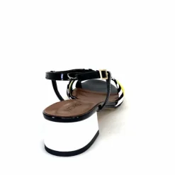 Sandales<Ivoire0352 Sandales Ivoire K234 Jenny Cuir Vernis Blanc Jaune Noir