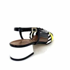 Sandales<Ivoire0352 Sandales Ivoire K234 Jenny Cuir Vernis Blanc Jaune Noir