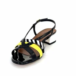 Sandales<Ivoire0352 Sandales Ivoire K234 Jenny Cuir Vernis Blanc Jaune Noir