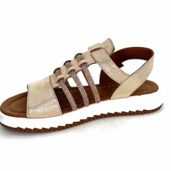 Vacances|Sandales<428-ivoire Sandales Ivoire P673 64 Cuir Dé Or