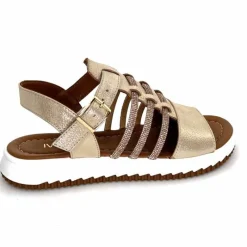 Vacances|Sandales<428-ivoire Sandales Ivoire P673 64 Cuir Dé Or