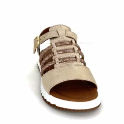 Vacances|Sandales<428-ivoire Sandales Ivoire P673 64 Cuir Dé Or