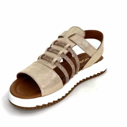 Vacances|Sandales<428-ivoire Sandales Ivoire P673 64 Cuir Dé Or