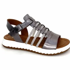 Vacances|Bijoux<428-ivoire Sandales Ivoire P673 64 Cuir Gris Métallique GrisMétal