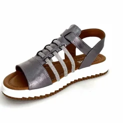 Vacances|Bijoux<428-ivoire Sandales Ivoire P673 64 Cuir Gris Métallique GrisMétal