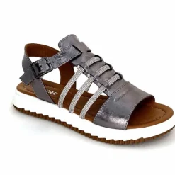 Vacances|Bijoux<428-ivoire Sandales Ivoire P673 64 Cuir Gris Métallique GrisMétal