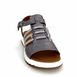 Vacances|Bijoux<428-ivoire Sandales Ivoire P673 64 Cuir Gris Métallique GrisMétal