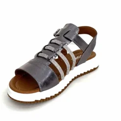 Vacances|Bijoux<428-ivoire Sandales Ivoire P673 64 Cuir Gris Métallique GrisMétal