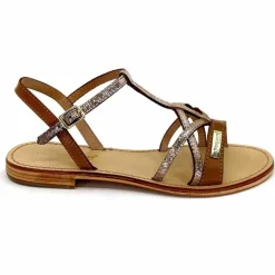 Vacances|Sandales<Les Tropéziennes par M.Belarbi Sandales Les Tropeziennes Hironela Cuir Miel Or Marron