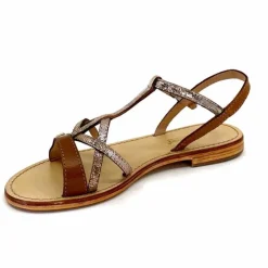 Vacances|Sandales<Les Tropéziennes par M.Belarbi Sandales Les Tropeziennes Hironela Cuir Miel Or Marron