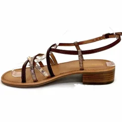 Vacances|Sandales<Les Tropéziennes par M.Belarbi Sandales Les Tropeziennes Harryna Cuir Or Marron