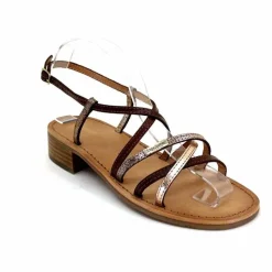 Vacances|Sandales<Les Tropéziennes par M.Belarbi Sandales Les Tropeziennes Harryna Cuir Or Marron