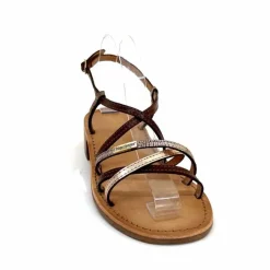 Vacances|Sandales<Les Tropéziennes par M.Belarbi Sandales Les Tropeziennes Harryna Cuir Or Marron