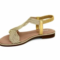 Vacances|Sandales<Ivoire0351a Sandales Plate Ivoire 1616223 Textile Platine Or