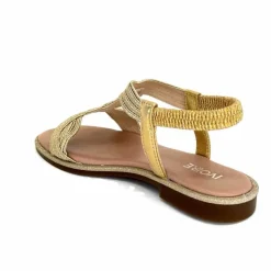 Vacances|Sandales<Ivoire0351a Sandales Plate Ivoire 1616223 Textile Platine Or