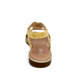 Vacances|Sandales<Ivoire0351a Sandales Plate Ivoire 1616223 Textile Platine Or