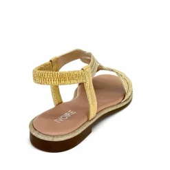 Vacances|Sandales<Ivoire0351a Sandales Plate Ivoire 1616223 Textile Platine Or
