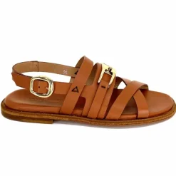 Vacances|Sandales<Triver Flight Sandales Plate 725.09 Cuir Marron