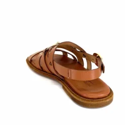 Vacances|Sandales<Triver Flight Sandales Plate 725.09 Cuir Marron