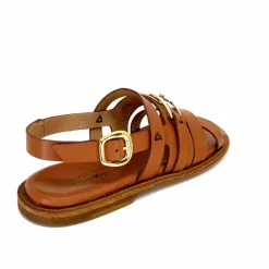 Vacances|Sandales<Triver Flight Sandales Plate 725.09 Cuir Marron