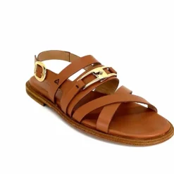 Vacances|Sandales<Triver Flight Sandales Plate 725.09 Cuir Marron