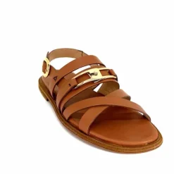 Vacances|Sandales<Triver Flight Sandales Plate 725.09 Cuir Marron