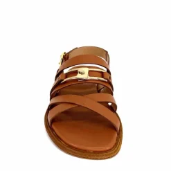 Vacances|Sandales<Triver Flight Sandales Plate 725.09 Cuir Marron