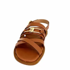 Vacances|Sandales<Triver Flight Sandales Plate 725.09 Cuir Marron