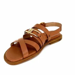 Vacances|Sandales<Triver Flight Sandales Plate 725.09 Cuir Marron