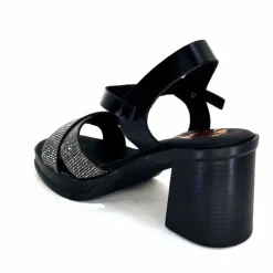 Vacances|Sandales<Porronet Sandales Plateforme à Talon Fi 2973 Cuir Strass Noir