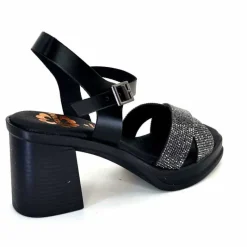 Vacances|Sandales<Porronet Sandales Plateforme à Talon Fi 2973 Cuir Strass Noir
