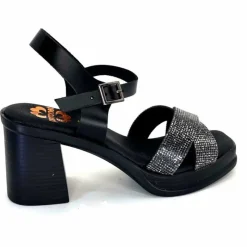 Vacances|Sandales<Porronet Sandales Plateforme à Talon Fi 2973 Cuir Strass Noir