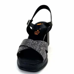Vacances|Sandales<Porronet Sandales Plateforme à Talon Fi 2973 Cuir Strass Noir