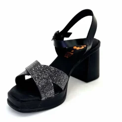 Vacances|Sandales<Porronet Sandales Plateforme à Talon Fi 2973 Cuir Strass Noir