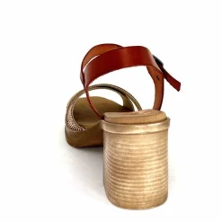 Vacances|Sandales<Porronet Sandales Plateforme à Talon Fi 2973 Cuir Strass Rose Rouille