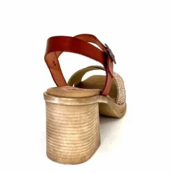 Vacances|Sandales<Porronet Sandales Plateforme à Talon Fi 2973 Cuir Strass Rose Rouille