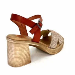 Vacances|Sandales<Porronet Sandales Plateforme à Talon Fi 2973 Cuir Strass Rose Rouille