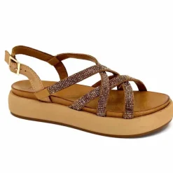 Vacances|Compensées & Plateformes<Inuovo Sandales Plateforme 96008 Cuir Scissors Marron