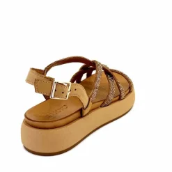 Vacances|Compensées & Plateformes<Inuovo Sandales Plateforme 96008 Cuir Scissors Marron