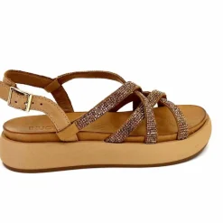 Vacances|Compensées & Plateformes<Inuovo Sandales Plateforme 96008 Cuir Scissors Marron