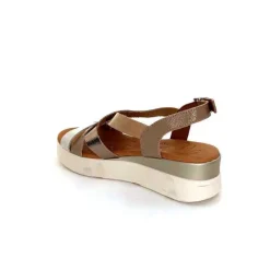 Vacances|Sandales<oh my sandals - innova footwear Sandales Plateforme Ivoire 5418 Cuir Vernis Blanc Or Beige