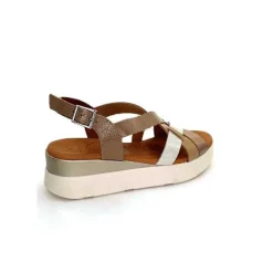 Vacances|Sandales<oh my sandals - innova footwear Sandales Plateforme Ivoire 5418 Cuir Vernis Blanc Or Beige