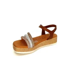 Vacances|Plateformes<oh my sandals - innova footwear Sandales Plateforme Ivoire 5434 Cuir Strass Beige Marron