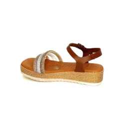 Vacances|Plateformes<oh my sandals - innova footwear Sandales Plateforme Ivoire 5434 Cuir Strass Beige Marron