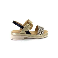 Compensées & Plateformes|Plateformes<MKD Sandales Plateforme Irmin Cuir Doré Beige Noir