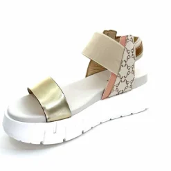 Compensées & Plateformes|Sandales<Nero Giardini Sandales Plateforme NeroGiardini 410704 D415 Cuir Rose Crème Marron Blanc