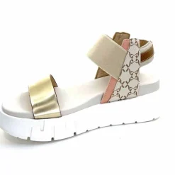 Compensées & Plateformes|Sandales<Nero Giardini Sandales Plateforme NeroGiardini 410704 D415 Cuir Rose Crème Marron Blanc