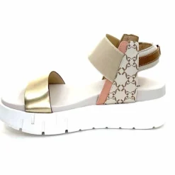 Compensées & Plateformes|Sandales<Nero Giardini Sandales Plateforme NeroGiardini 410704 D415 Cuir Rose Crème Marron Blanc