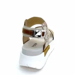 Compensées & Plateformes|Sandales<Nero Giardini Sandales Plateforme NeroGiardini 410704 D415 Cuir Rose Crème Marron Blanc